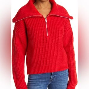 Frame Red Half Zip Sweater